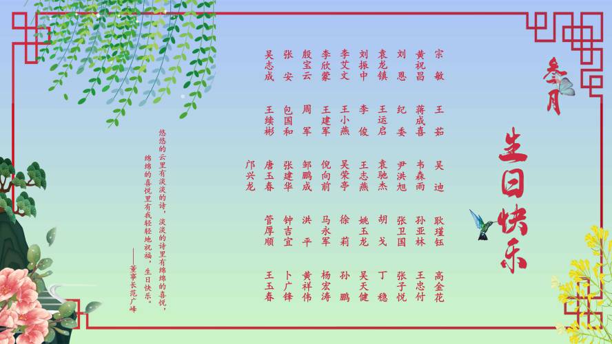 【生日祝?！抗ё?月生日的員工生日快樂(lè )！