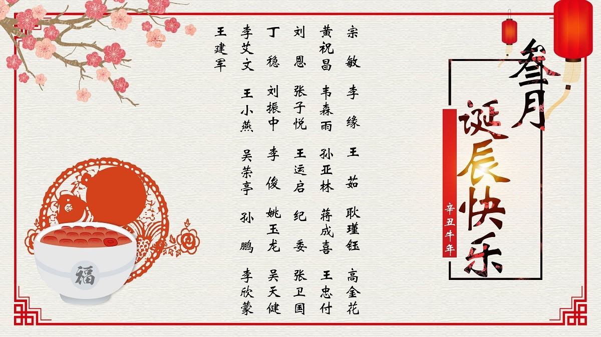 【生日祝?！抗ё?3月生日的員工生日快樂(lè )！