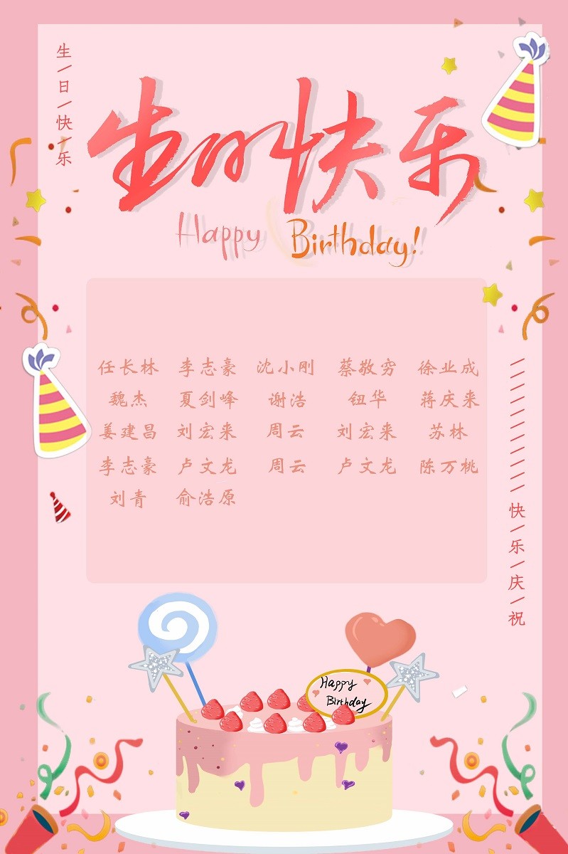 【生日祝?！抗ё?8月生日的員工生日快樂(lè )！